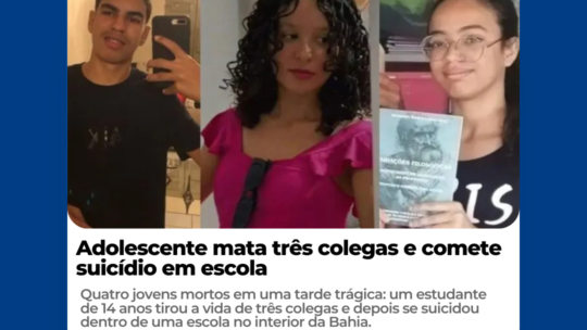 Adolescente mata três colegas e comete suicídio em escola