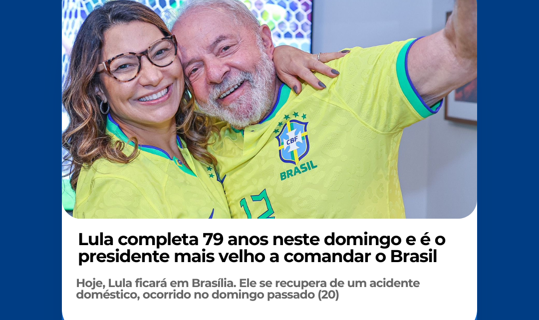 Lula completa 79 anos neste domingo e é o presidente mais velho a comandar o Brasil