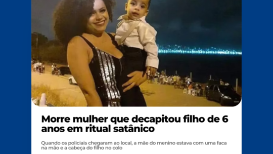 Morre mulher que decapitou filho de 6 anos em ritual satânico