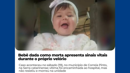 Bebê dada como morta apresenta sinais vitais durante o próprio velório