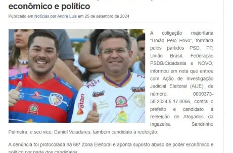 🤔 DEU NA COLUNA: AÇÃO ELEITORAL PODE AGITAR A POLÍTICA LOCAL